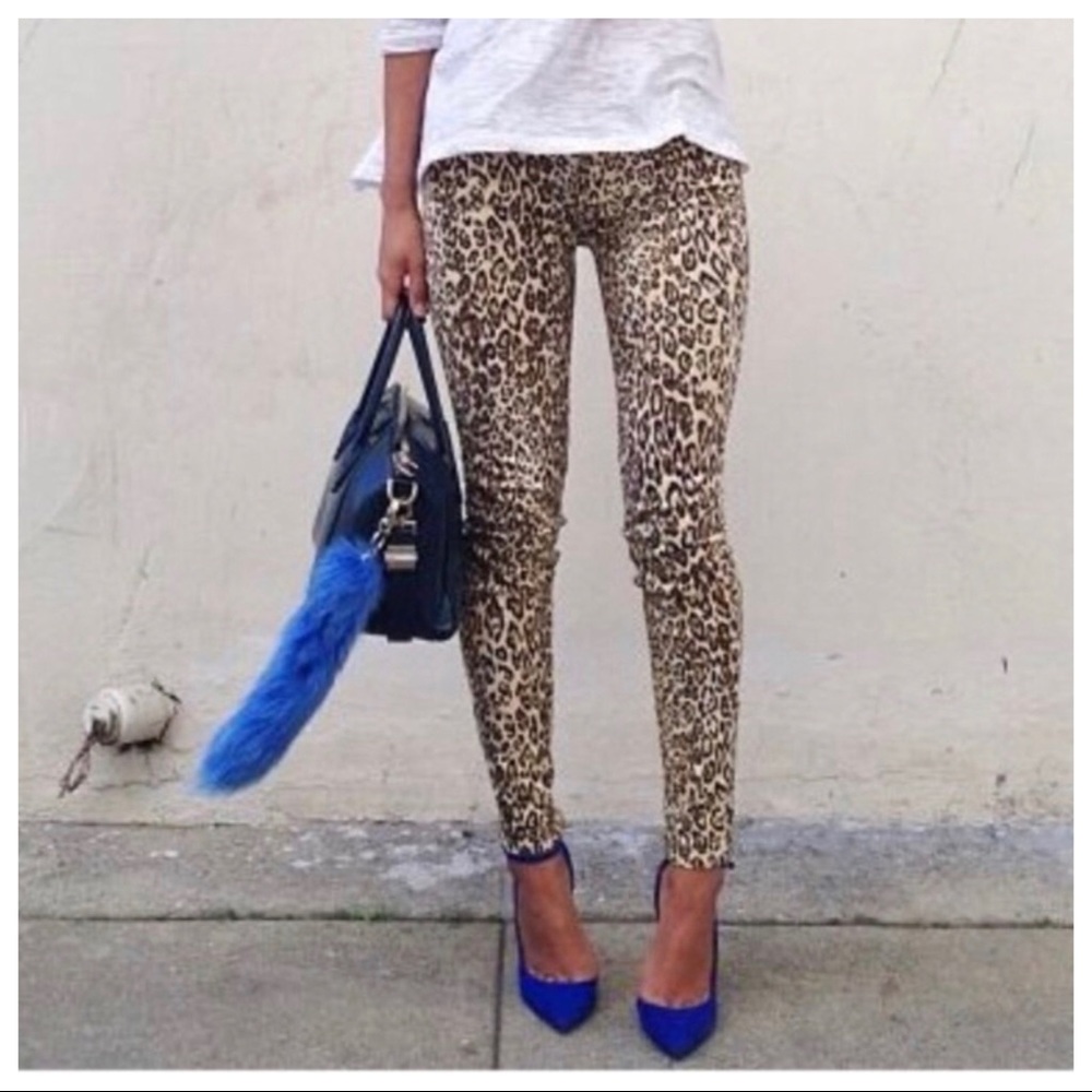 #49 Boho Animal Print Ankle Leggings waistband